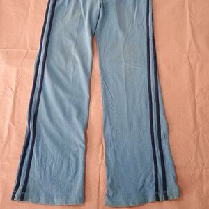 GreenDog Girl Large 14 Flared Pants Drawstring Blue/Navy Striped 100%Cotton Cute